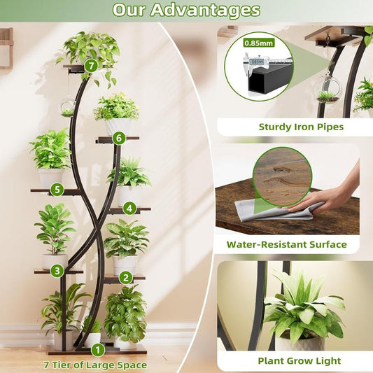 Metal Plants Flowers Stand Holder - 7 Tiered