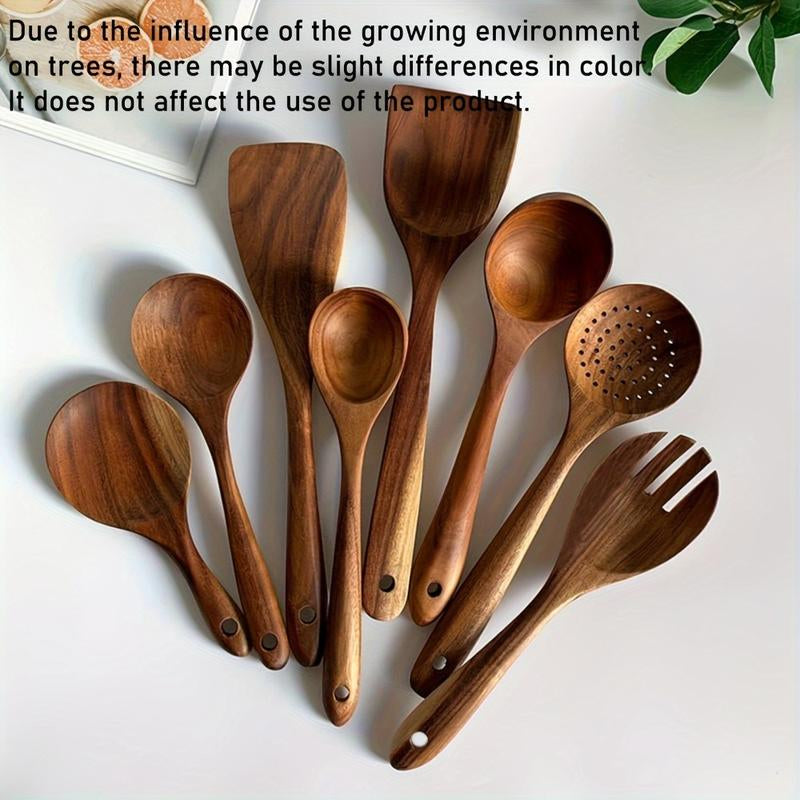  Wooden Kitchen Utensils Set - 8 PCs 