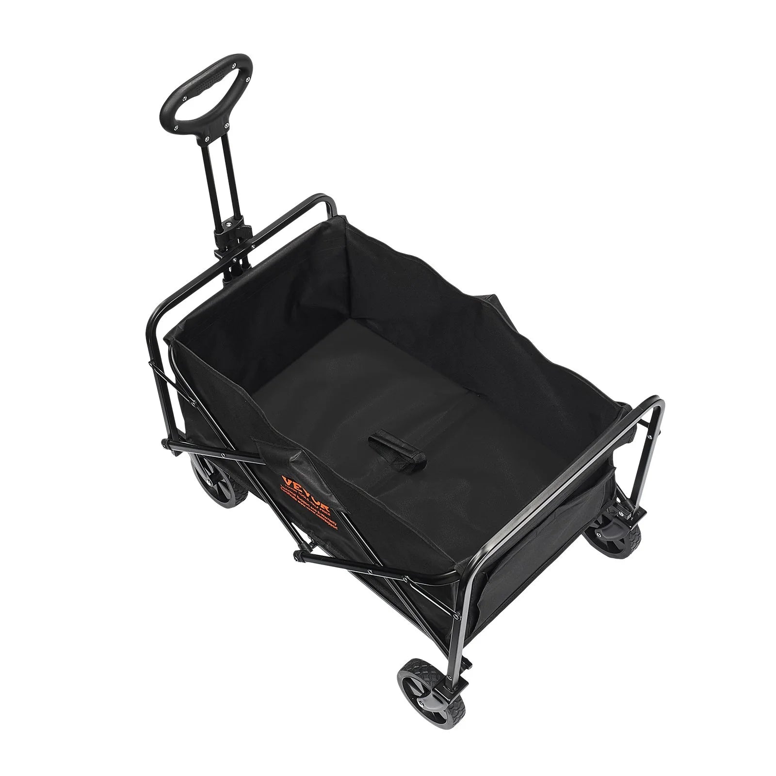 VEVOR Collapsible Folding Wagon – 2 Cu.Ft Beach Cart with 5" All-Terrain Wheels, 220 lbs Capacity, Drink Holders – Ideal for Camping, Shopping & Outdoor Use
