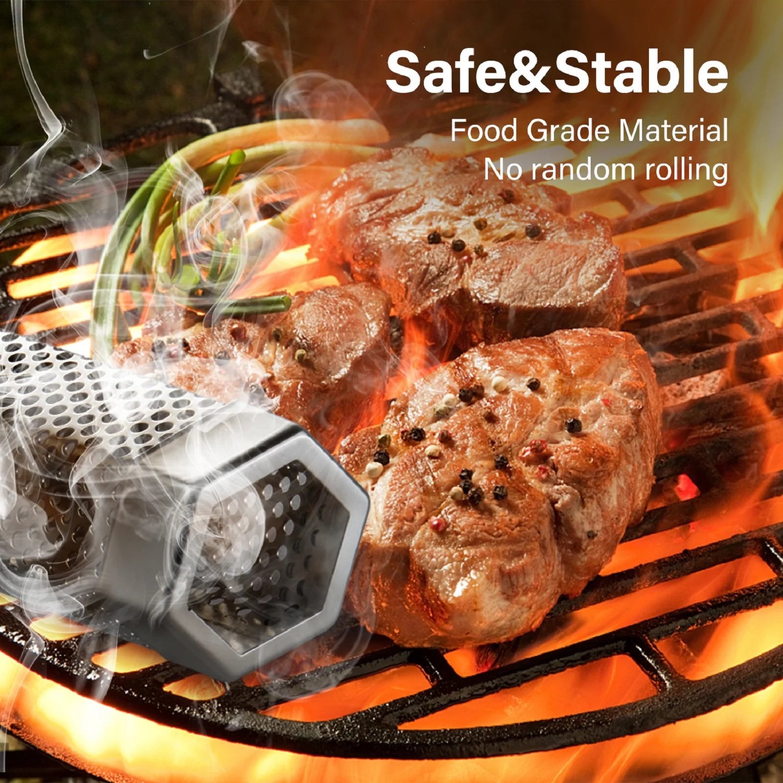 12-Inch Pellet Smoker Tube for All Grills and Smokers – Stainless Steel Smoke Tube for Cold and Hot Smoking – Long-Lasting 5-Hour BBQ Smoke with Wood Pellets or Chips