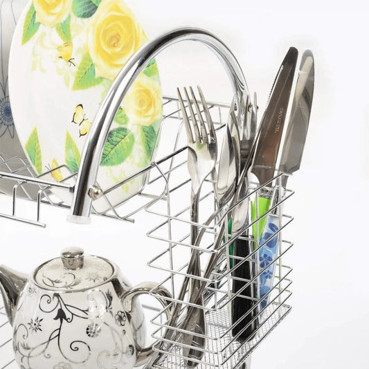 Better Chef 16-inch Chrome-Plated 2-Level S-Shaped Dish Drying Rack