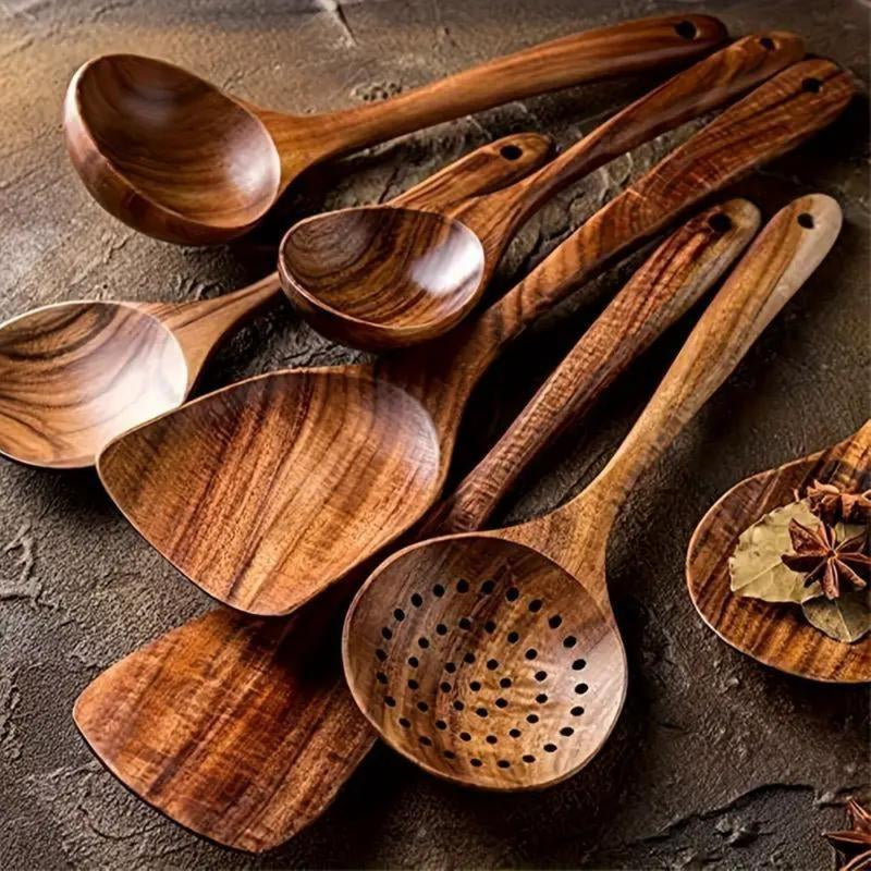  Wooden Kitchen Utensils Set - 8 PCs 