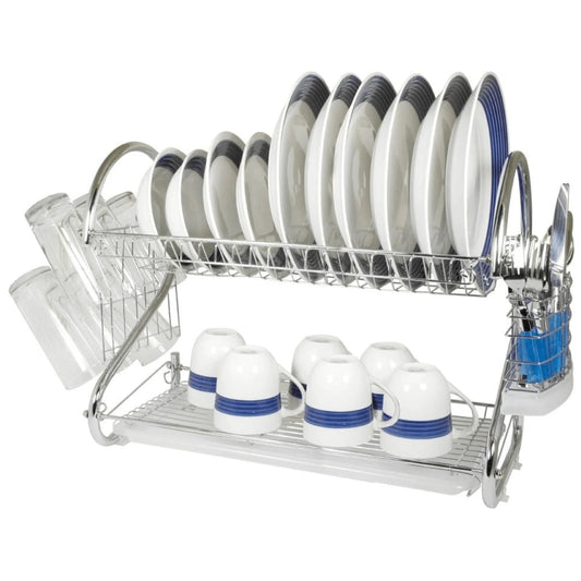 Better Chef 16-inch Chrome-Plated 2-Level S-Shaped Dish Drying Rack