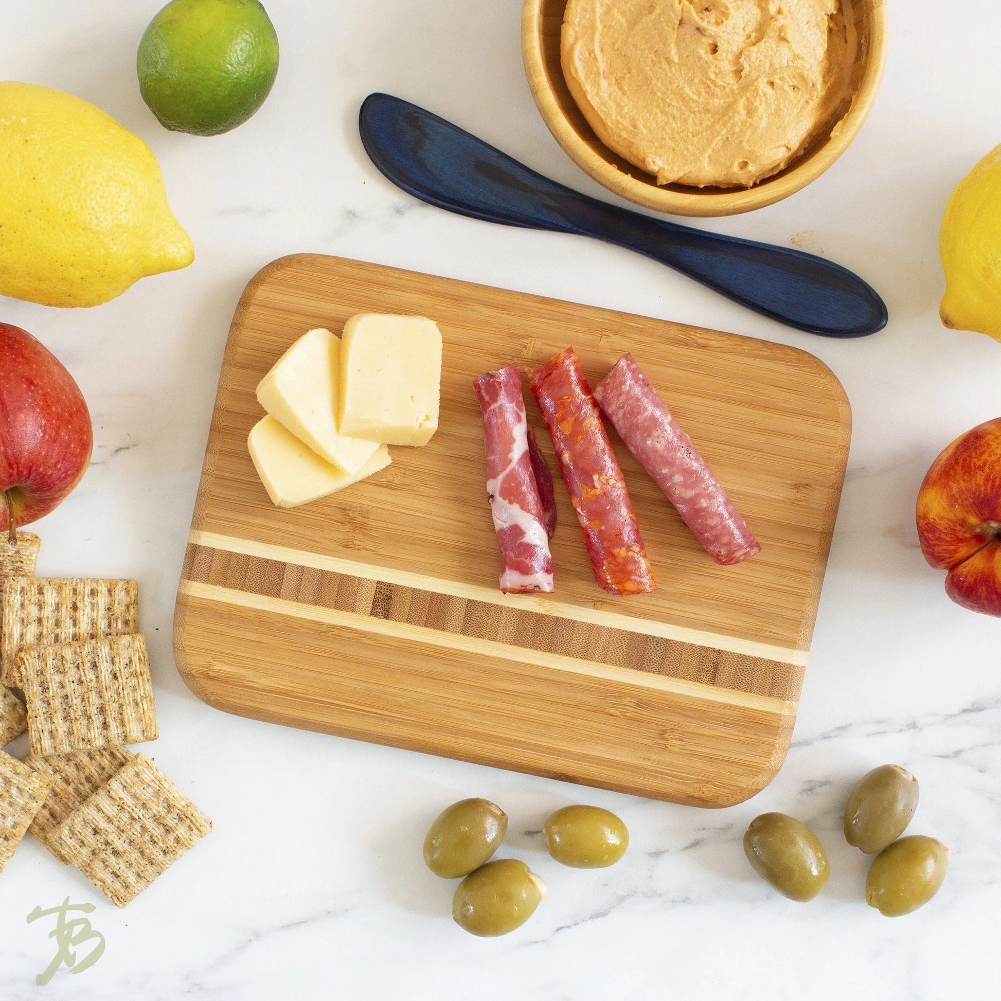 Barbados Bamboo Serving and Cutting Board, 9" X 6-1/2"
