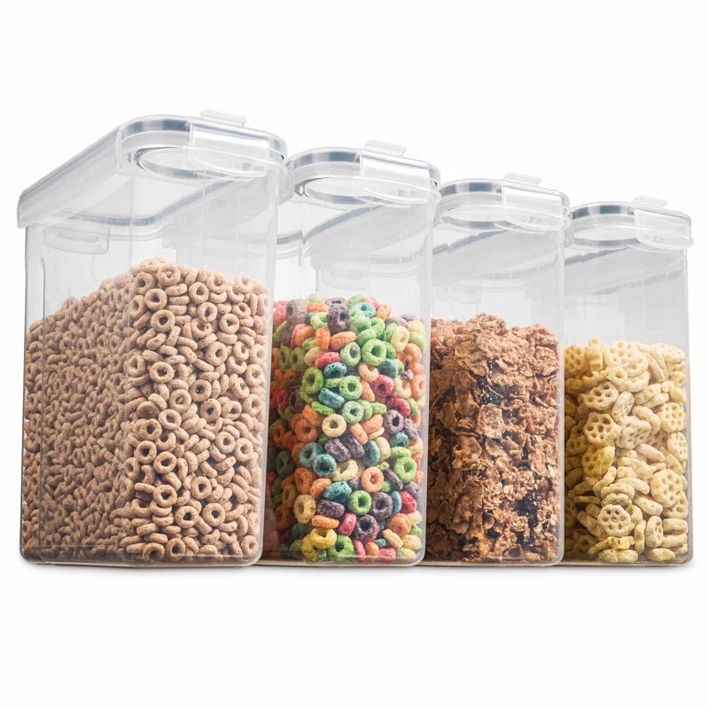 Keil Set of 4 Airtight Food Storage Containers – 135.5 oz Large Capacity for Cereal, Pasta, Grains & Snacks