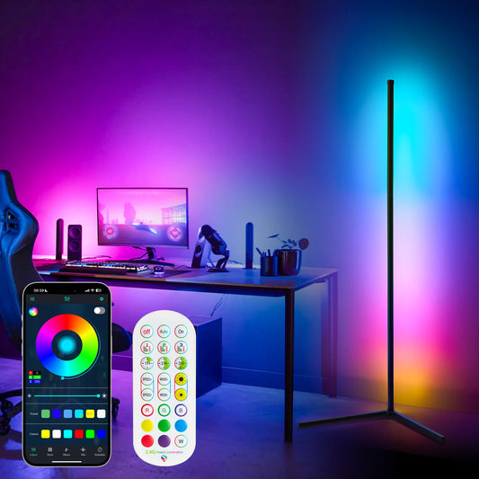 RGB Corner Floor Lamp with App Control & Music Sync Feature