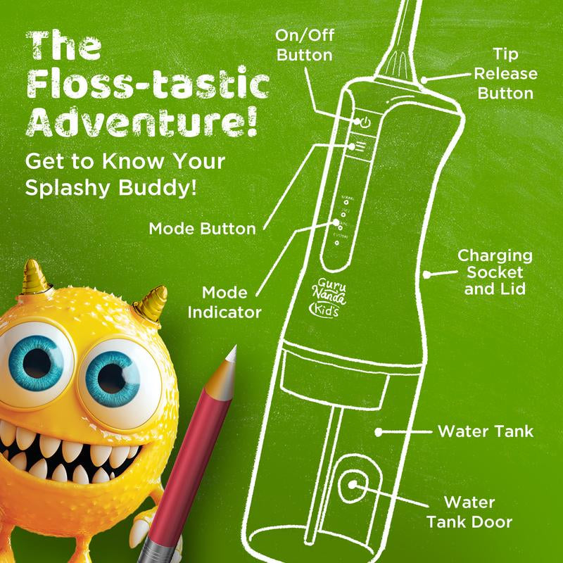 Gurunanda Kid'S Water Flosser 200Ml - Compact Design for Easy Use