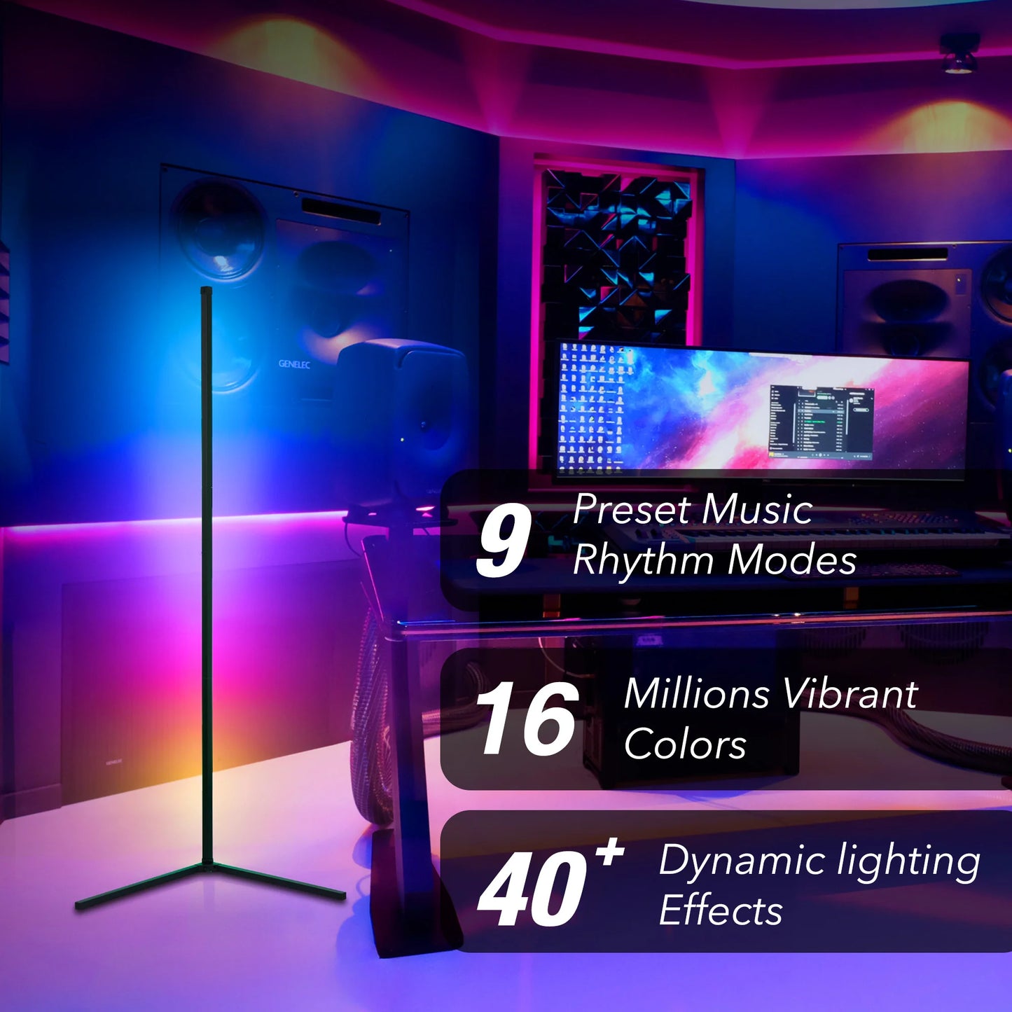RGB Corner Floor Lamp with App Control & Music Sync Feature