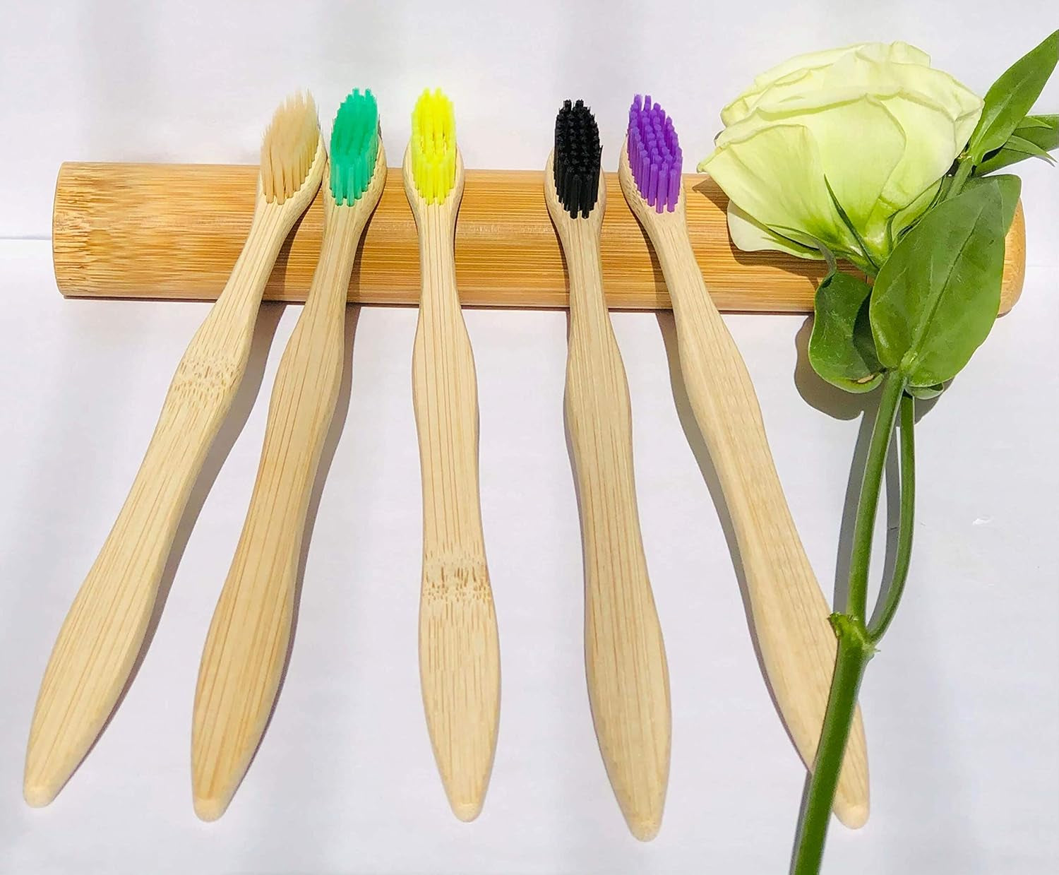 Eco-Friendly Bamboo Toothbrushes - 10-Pack with Medium Firm Bristles - Biodegradable Wooden Toothbrushes